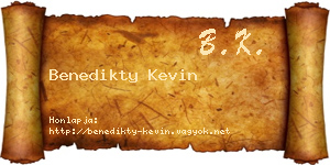 Benedikty Kevin névjegykártya